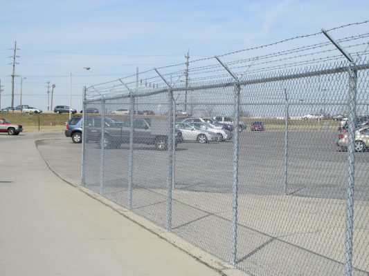 security fencing with razor wire top