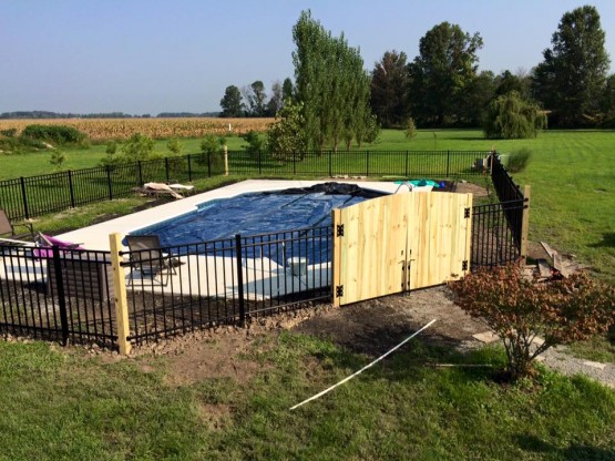 pool fencing and new gate installation